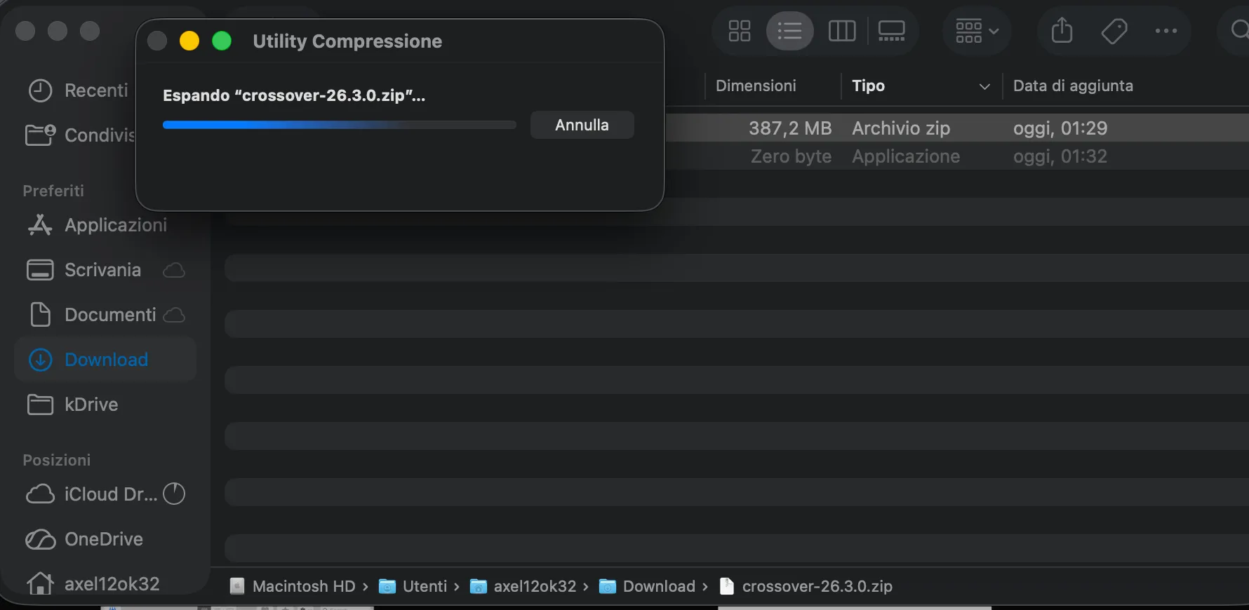 Terza immagine tutorial: download di CrossOver